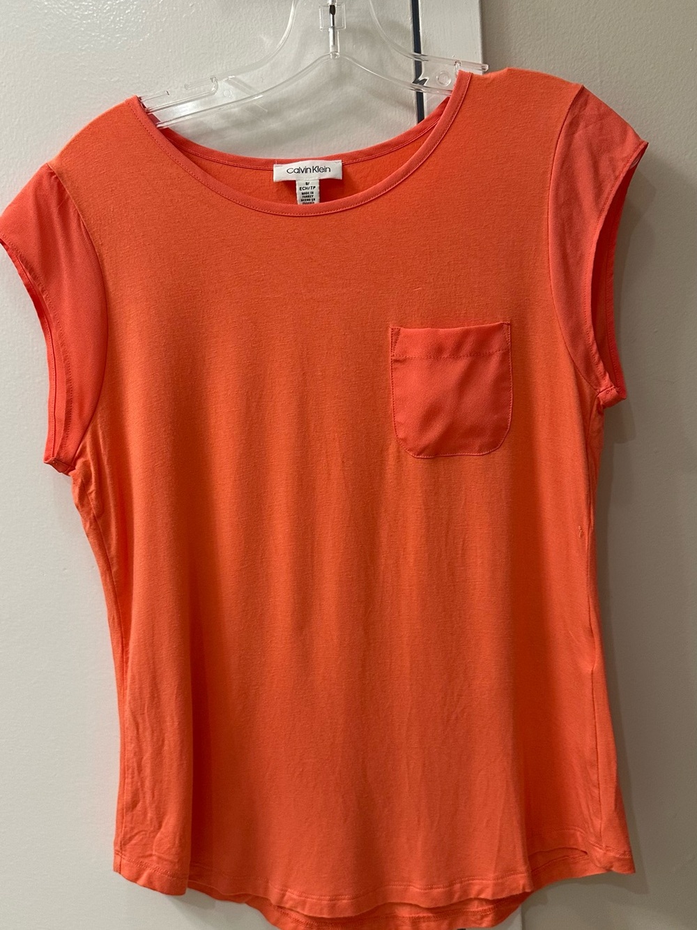 Calvin Klein Coral Short Sleeve Pocket Tee